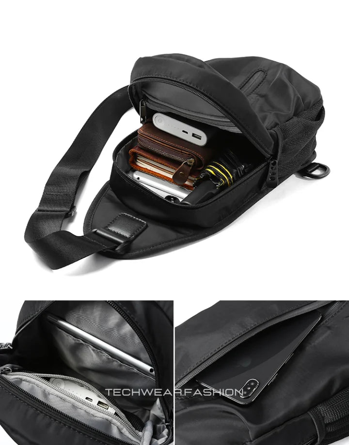Techwear Small Black Sling Bag Techwear