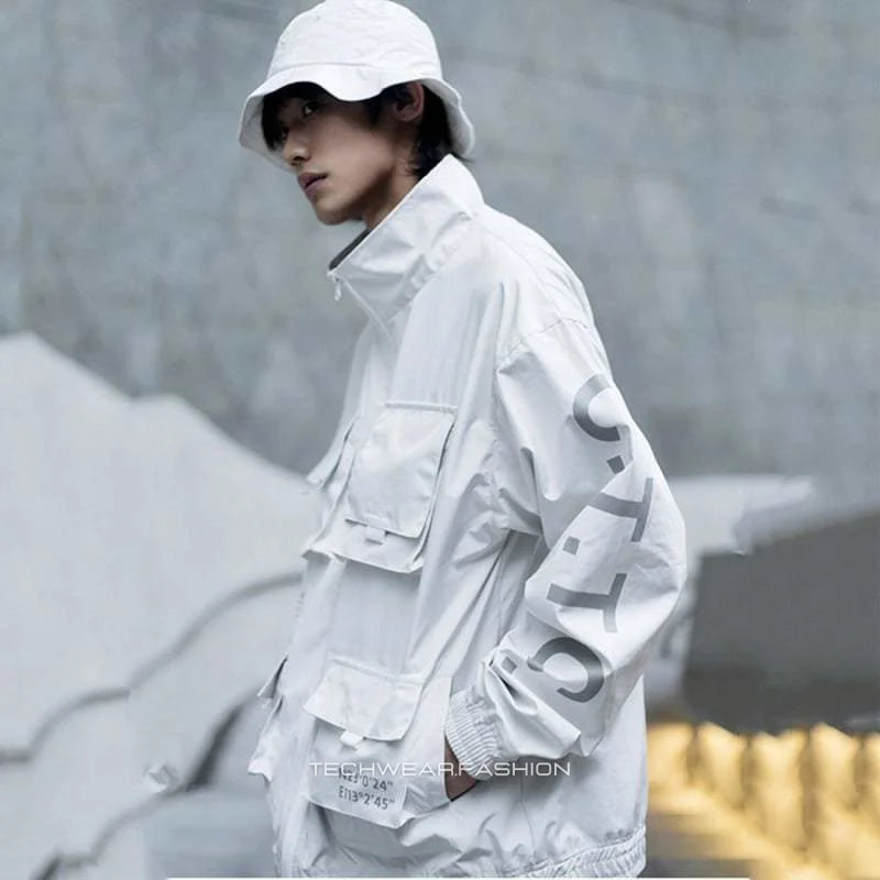 White techwear sale jacket