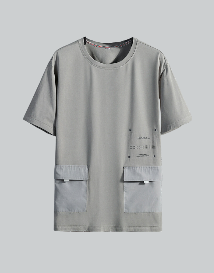 Techwear Grey cargo shirt