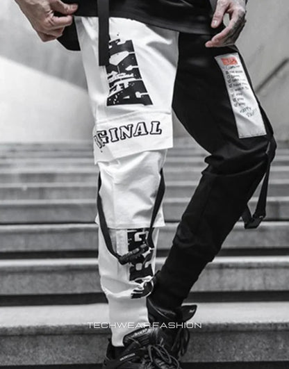 Black and White Cargo Pants