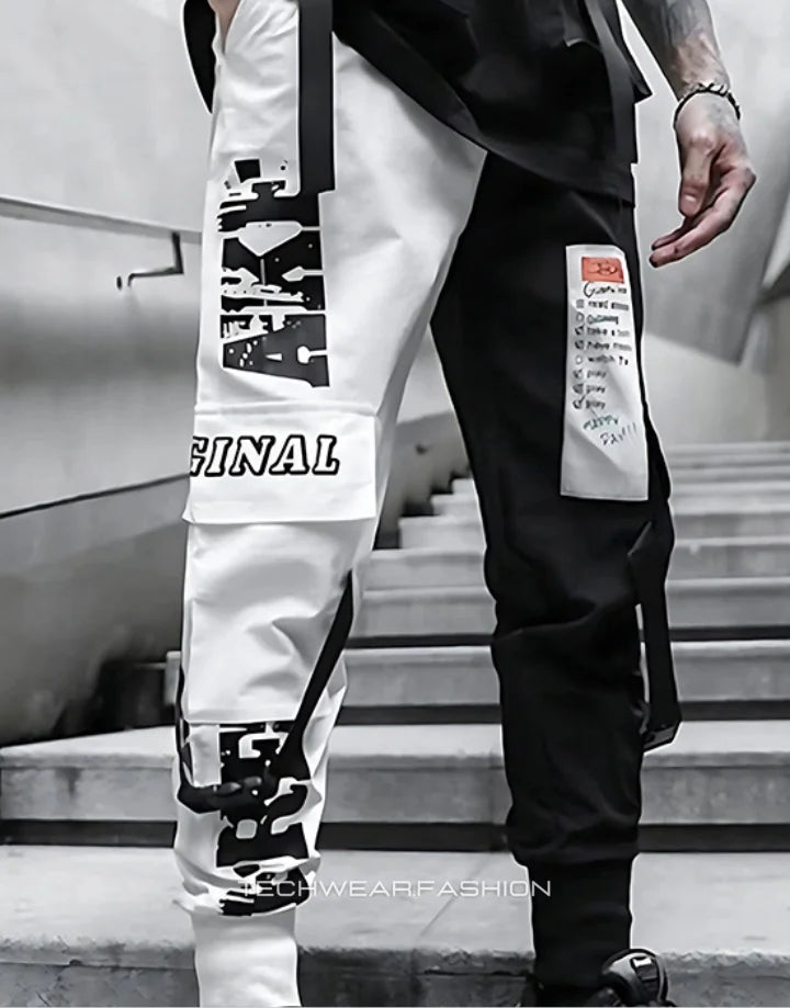 Black and White Cargo Pants