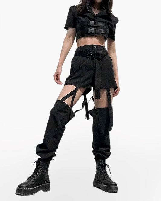 Black cargo pants women’s high-waisted