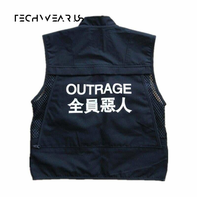 Black tactical vest streetwear