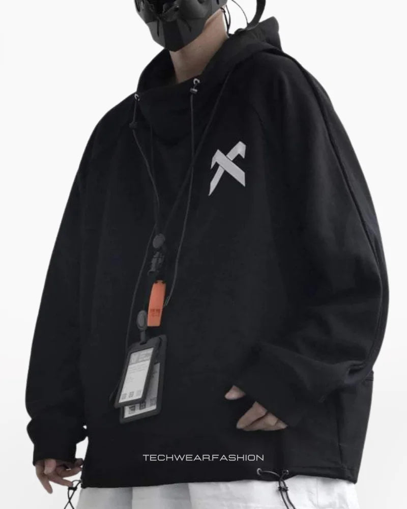 Black Techwear Hoodie