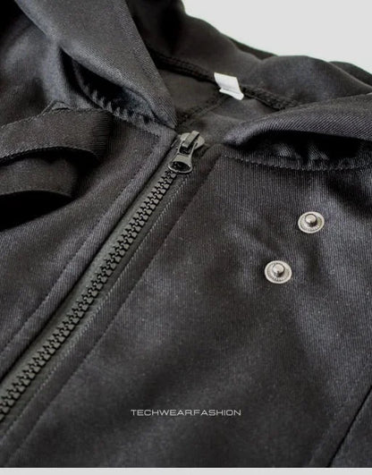 Long Black Techwear Jacket