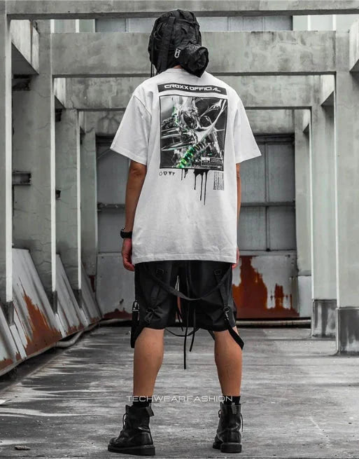 Oversized Techwear Graphic Shirt