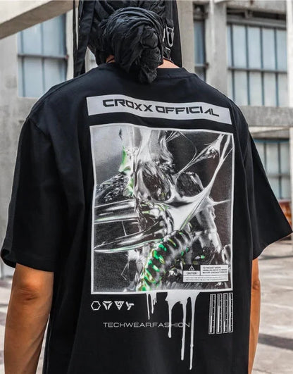 Oversized Techwear Graphic Shirt