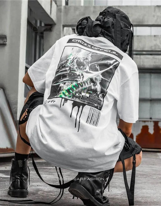 Oversized Techwear Graphic Shirt