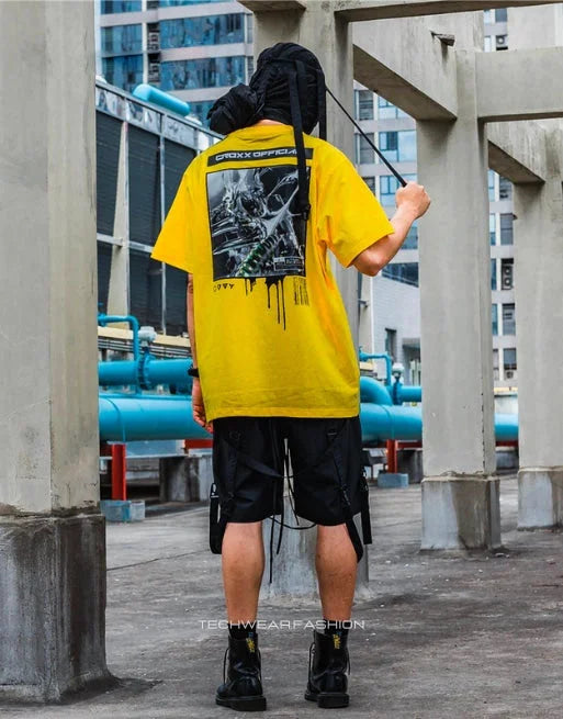 Oversized Techwear Graphic Shirt