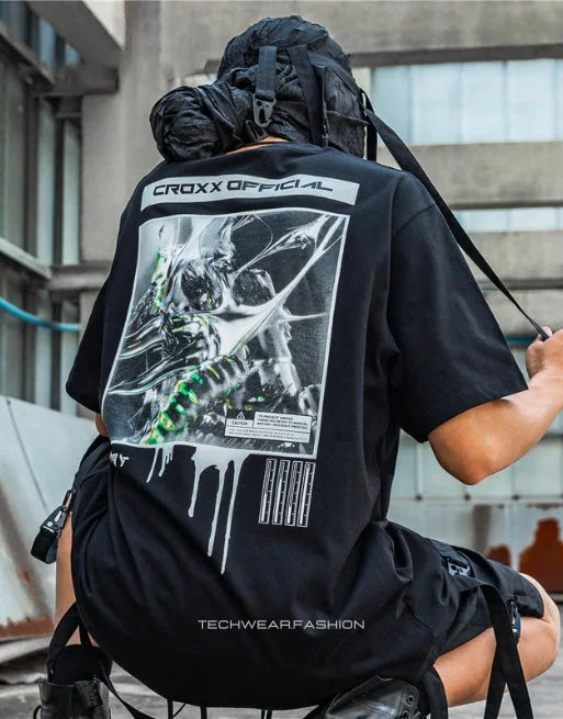 Oversized Techwear Graphic Shirt