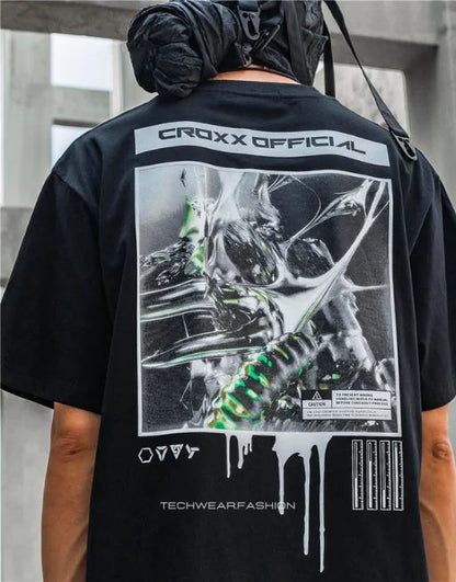 Oversized Techwear Graphic Shirt