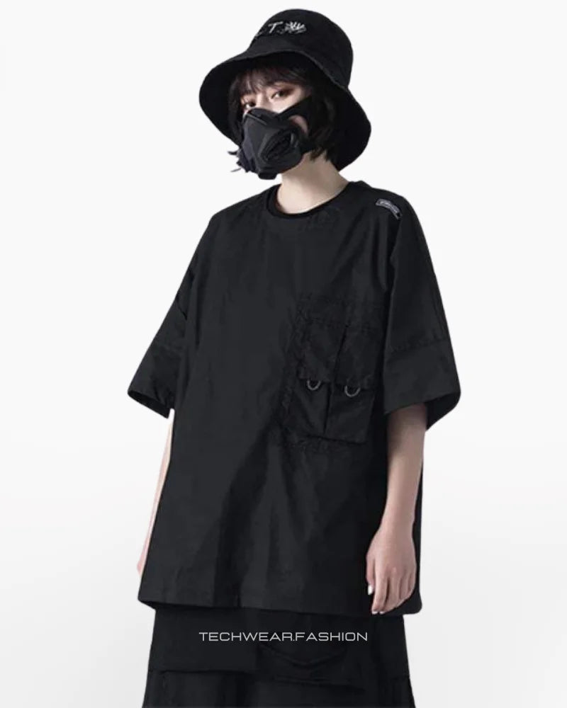 Techwear Black cargo shirt