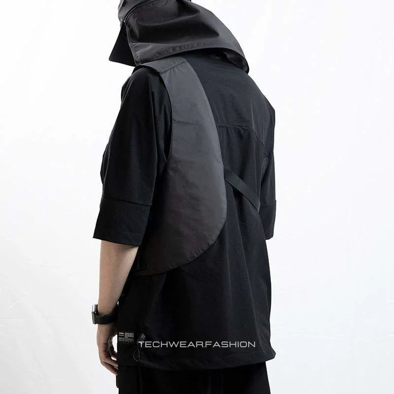 Techwear Black half vest