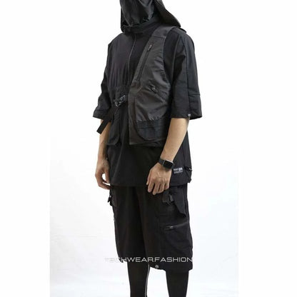 Techwear Black half vest