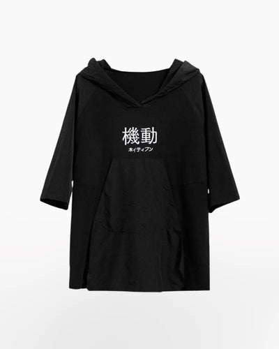 Techwear Black Hooded T-Shirt