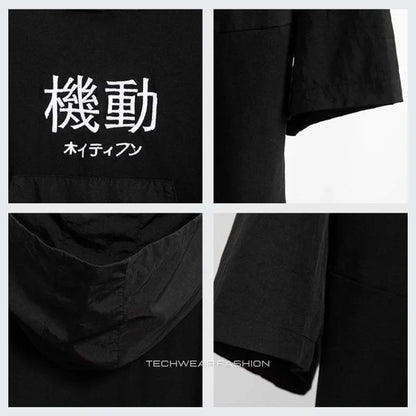 Techwear Black Hooded T-Shirt