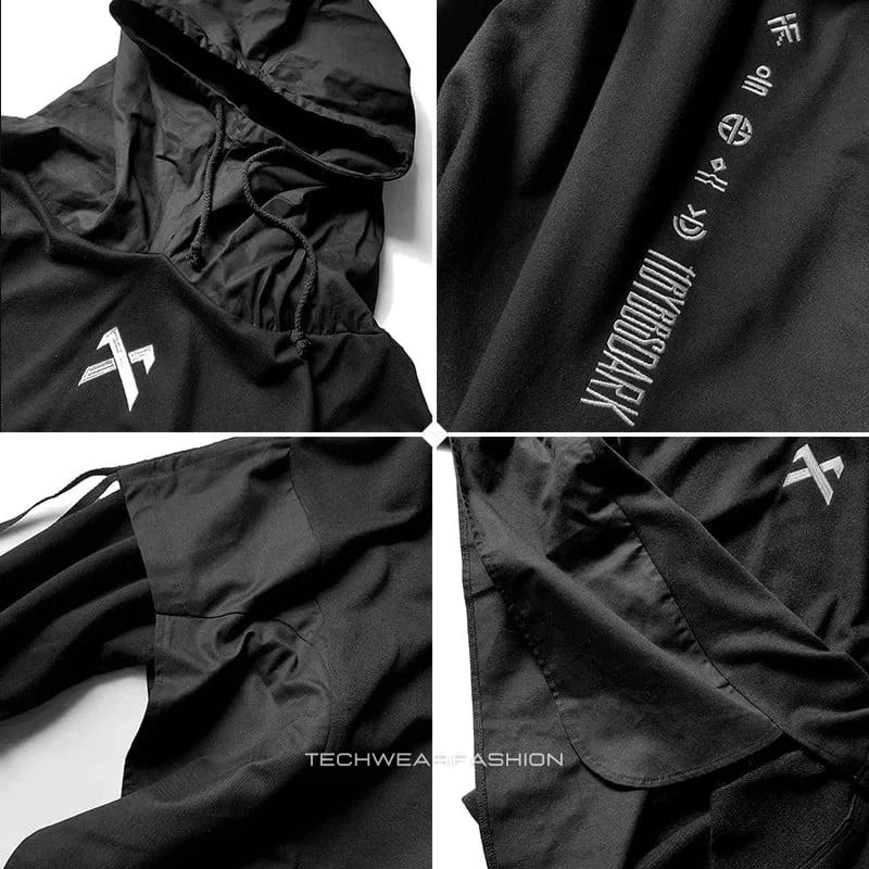 Techwear Black hoodie streetwear