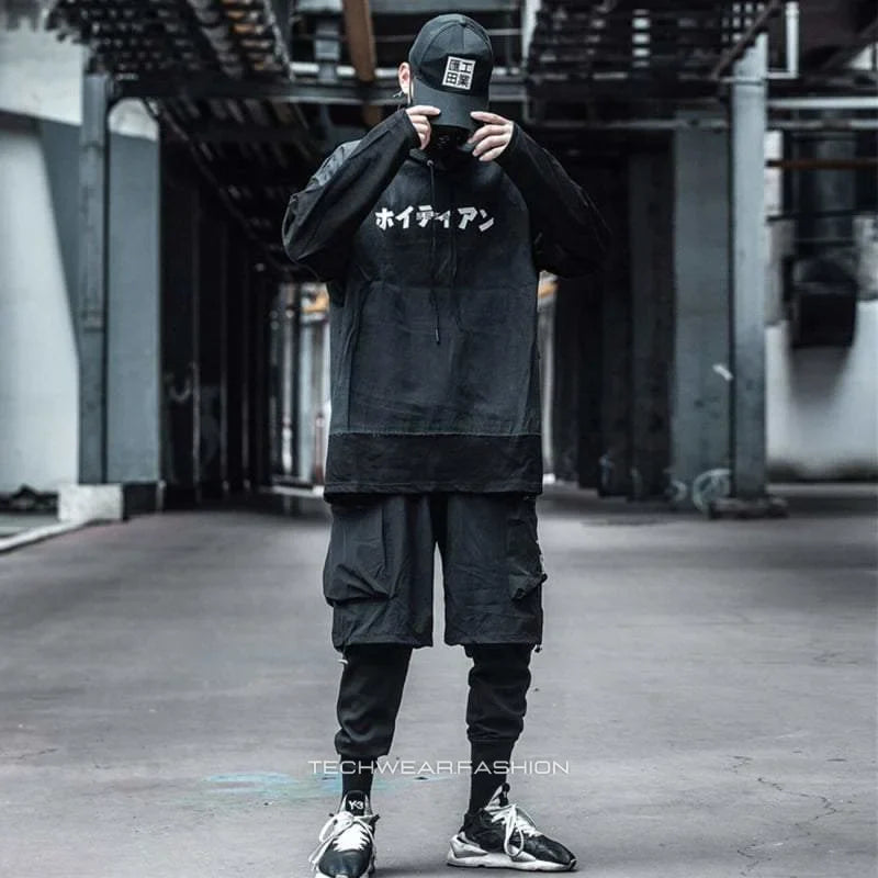 Techwear Black Japanese Hoodie