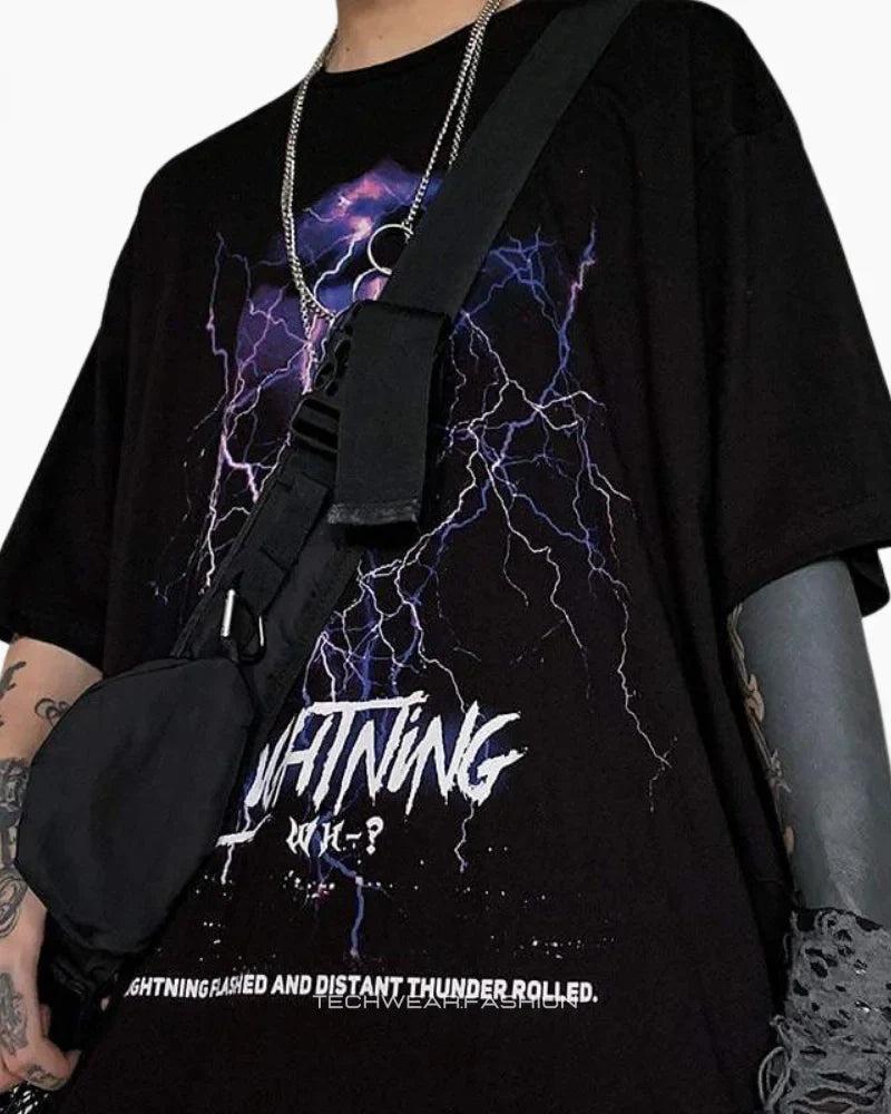 Techwear Black Lightning Shirt