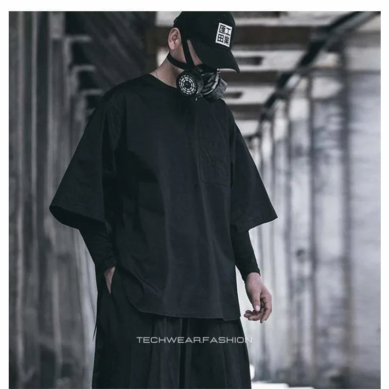 Techwear Black Oversized Shirt