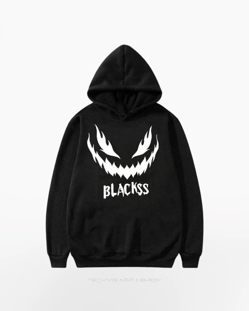 Techwear Black reflective hoodie