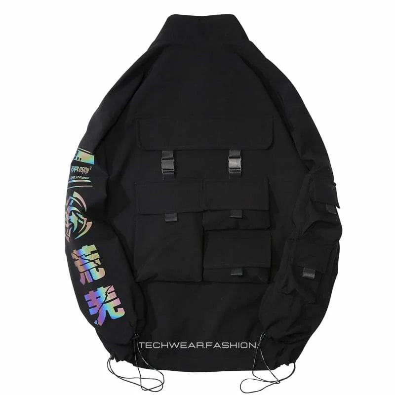 Techwear Black Reflective Jacket