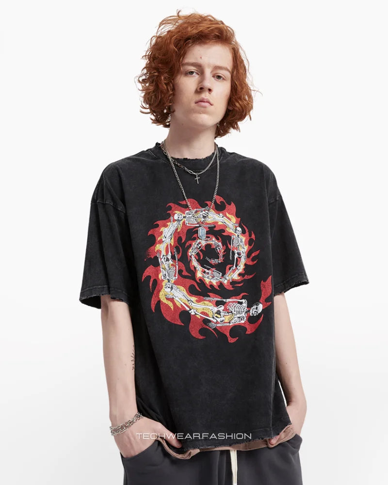 Techwear Black Skull Shirt