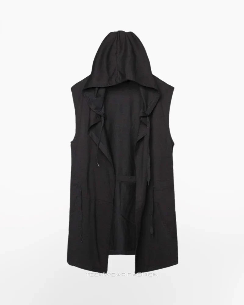 Techwear Black sleeveless jacket