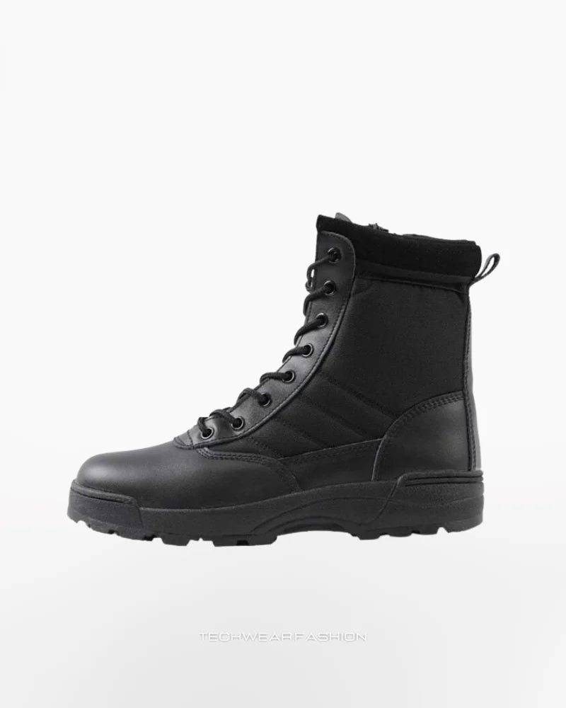 Techwear Black Tactical Side Zip Boots