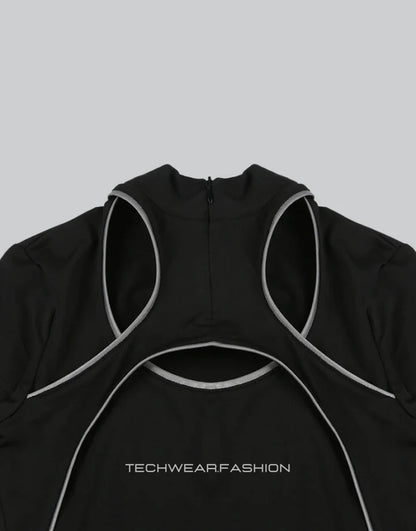 Techwear Black Turtle Neck Bodysuit