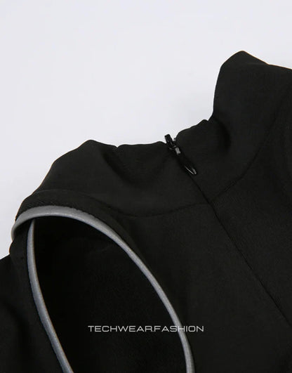 Techwear Black Turtle Neck Bodysuit