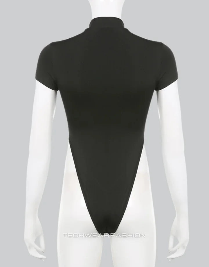 Techwear Black Turtle Neck Bodysuit