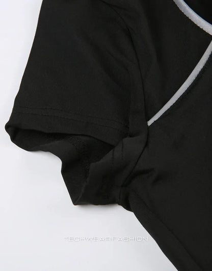 Techwear Black Turtle Neck Bodysuit