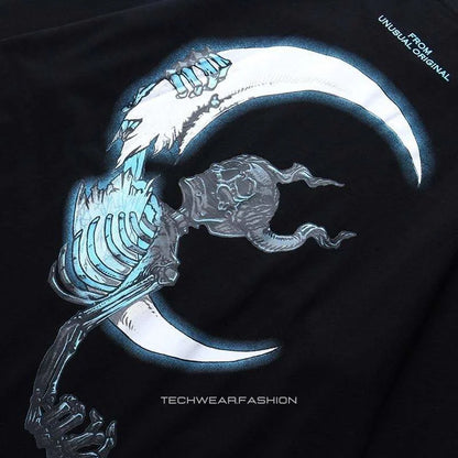 Techwear Blue Skull Shirt