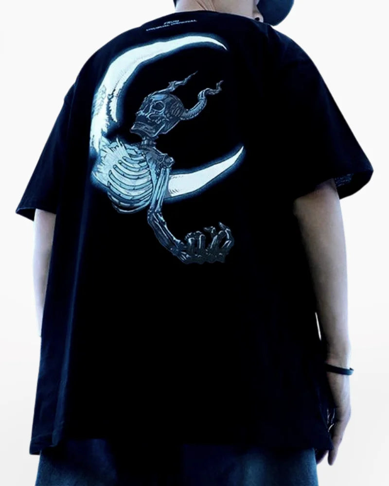 Techwear Blue Skull Shirt