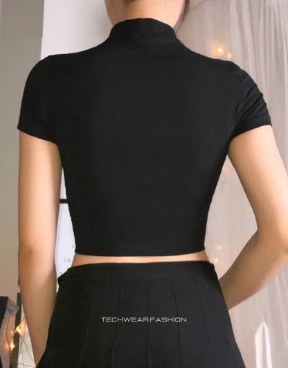 Techwear Buckle Crop Top