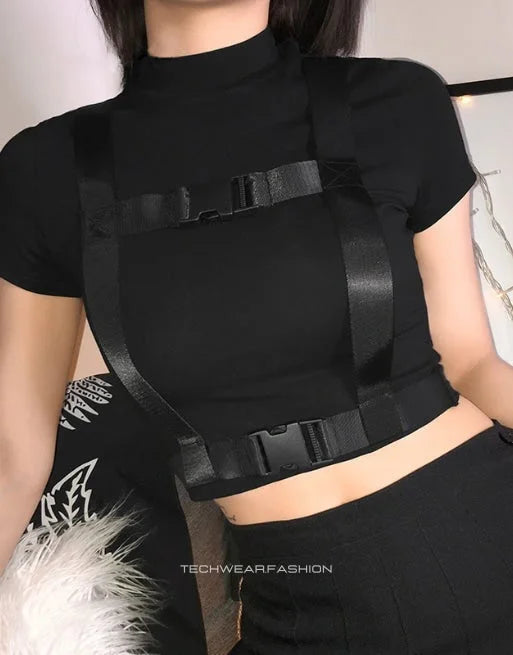 Techwear Buckle Crop Top