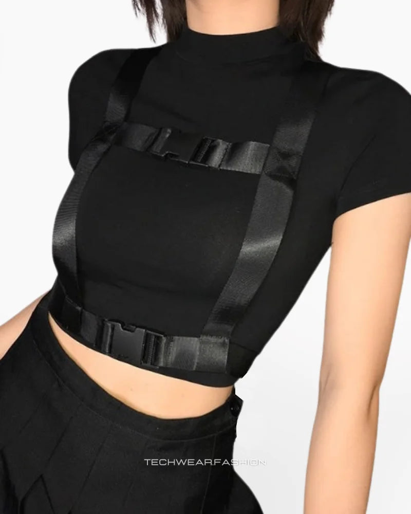 Techwear Buckle Crop Top