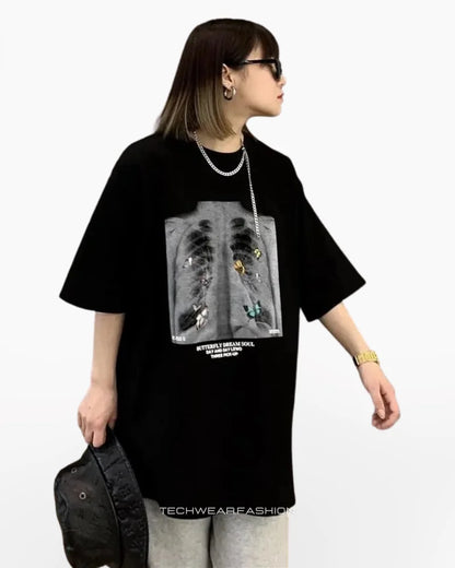 Techwear Butterfly Skull Shirt