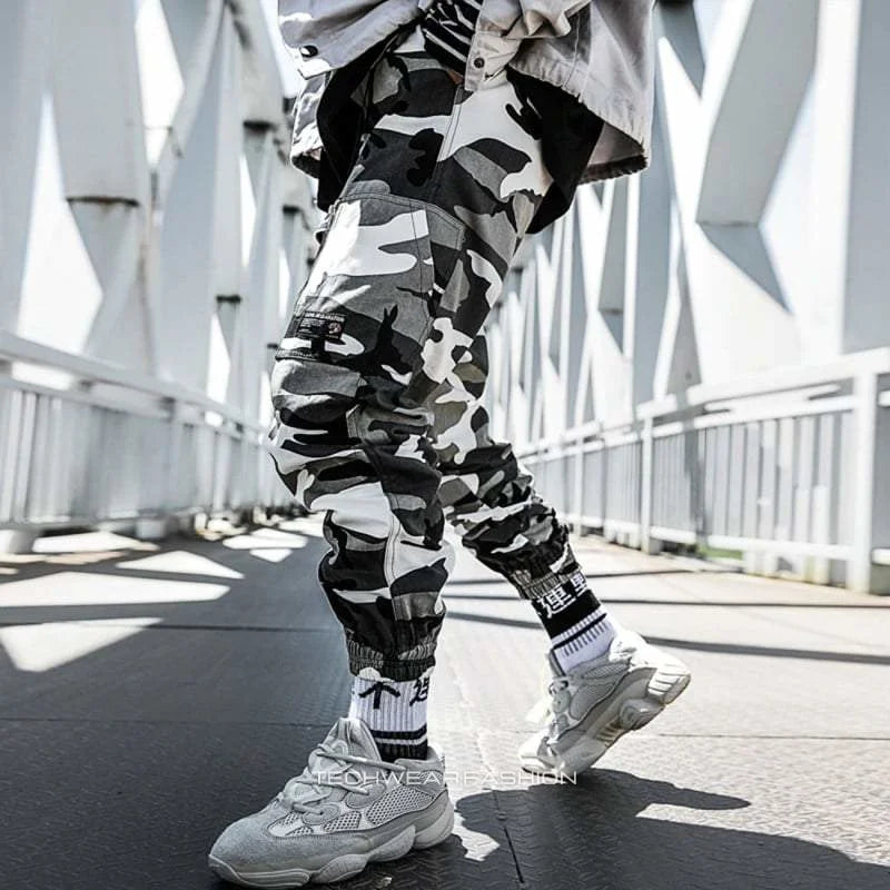 Techwear Camo Cargo Joggers Men