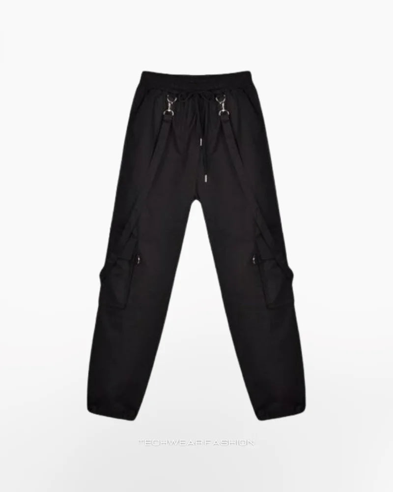 Techwear cargo pants with straps women