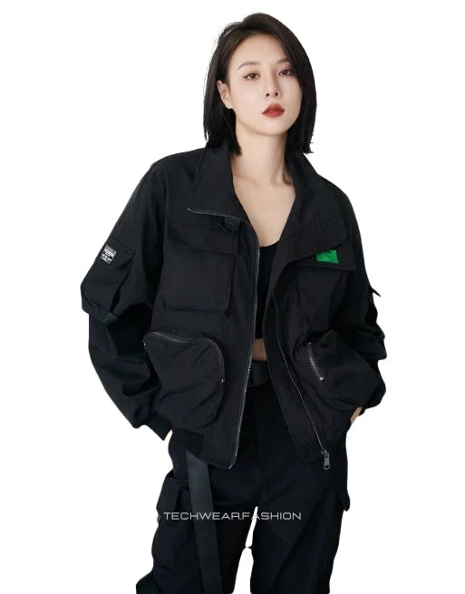 Techwear Cargo utility jacket for women