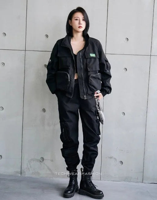 Techwear Cargo utility jacket for women