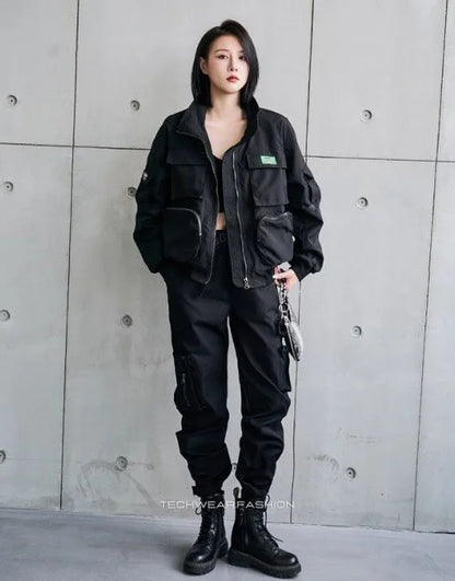 Techwear Cargo utility jacket for women