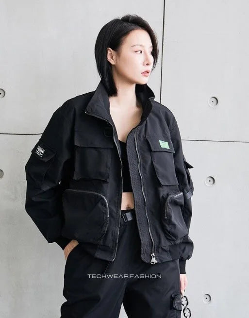 Techwear Cargo utility jacket for women