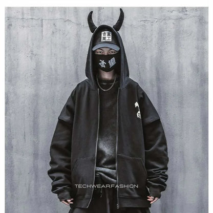 Techwear Devil Horn Hoodie