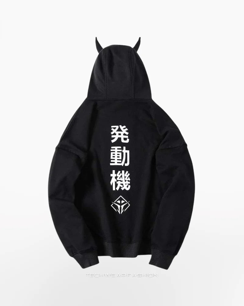 Techwear Devil Horn Hoodie