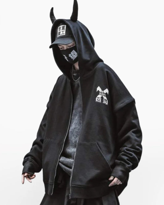 Techwear Devil Horn Hoodie