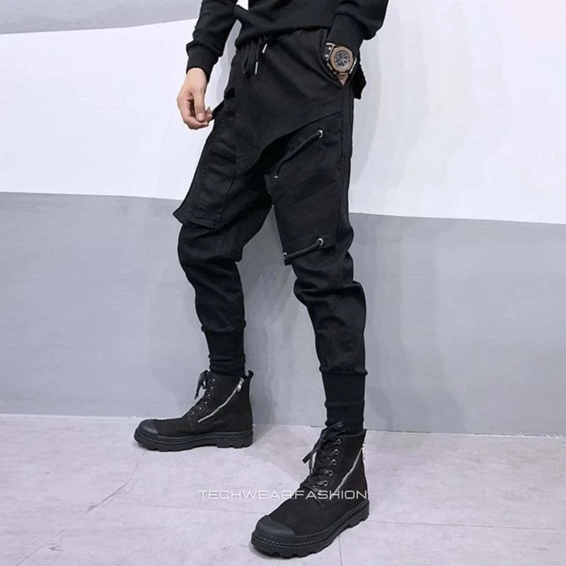 Techwear Drawstring cargo joggers