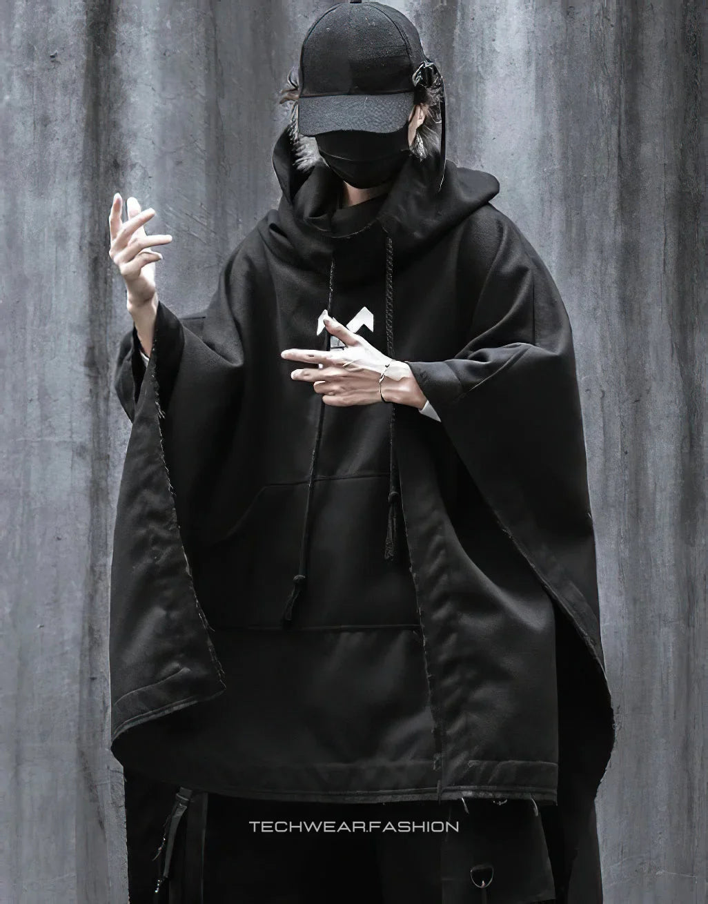 Techwear futuristic cloak